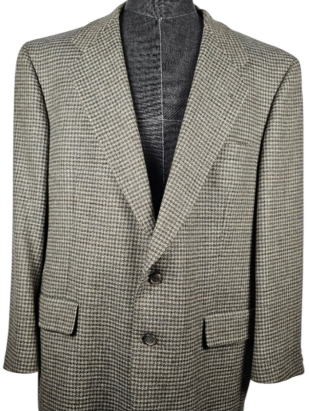 Hart Schaffner & Marx Men's Virgin Wool Houndstooth Blazer Size 46R